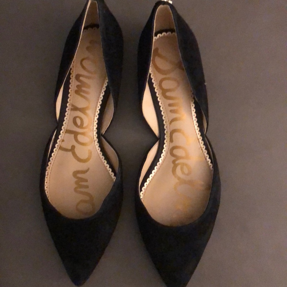 SAM EDELMAN BLACK SUEDE FLATS SIZE 7 1/2